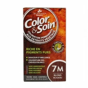 LES 3 CHENES COLOR & SOIN COLORATION PERMANENTE EXTRAITS VÉGÉTAUX 7M BLOND ACAJOU