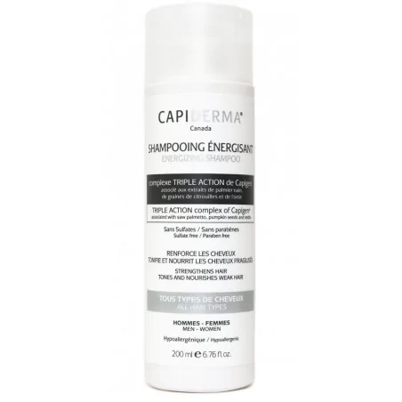 CAPIDERMA SHAMPOOING ANTI-CHUTE - ENERGISANT TOUS TYPES DE CHEVEUX 200 ML