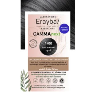 ERAYBA GAMMA NEXT COLORATION 1/00 NOIR NATUREL COLORATION HYDRATANTE PERMANENTE