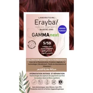 ERAYBA GAMMA NEXT COLORATION 5/59 CHATIN CLAIR ACAJOU ROUGEATRE COLORATION HYDRATANTE PERMANENTE
