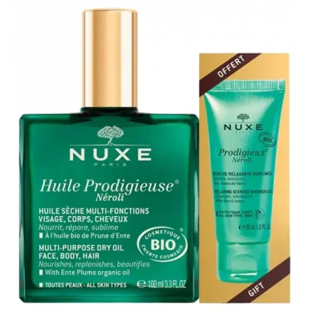NUXE HUILE PRODIGIEUSE - HUILE PRODIGIEUSE NÉROLI 100ML +GELÉE DE DOUCHE NÉROLI 30ML