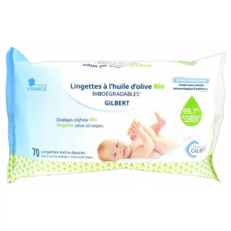 GILBERT LINGETTES A L'HUILE D'OLIVE BIO EXTRA DOUCE X 70