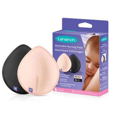 LANSINOH COUSSINETS D'ALLAITEMENT LAVABLES COULEURS X8