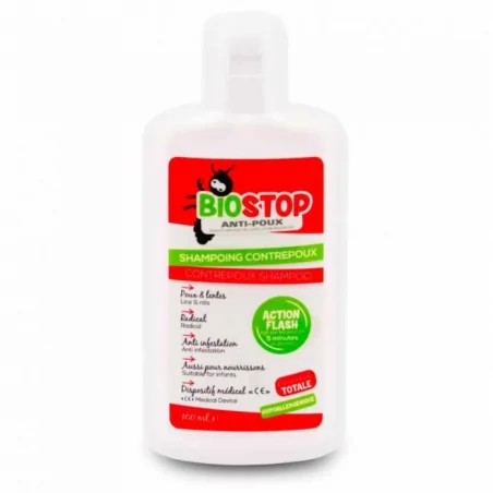 BIOSTOP CONTRE POUX SHAMPOOING ACTION FLASH 5MIN 100ML