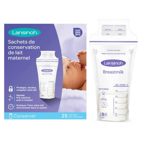 LANSINOH SACHETS DE CONSERVATION DU LAIT MATERNEL 25U