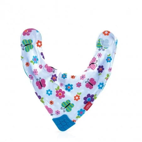NÛBY BAVOIR IMPRIMÉ EN TISSU AVEC TÉTON TRIANGULAIRE POUR POUSSÉE DENTAIRE +3MOIS RÉF : ID4290