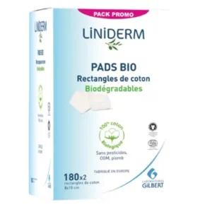 GILBERT PADS BIO 180 RECTANGLES DE COTON 8X10CM