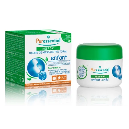 PURESSENTIEL RESPIRATOIRE BAUME DE MASSAGE PECTORAL ENFANT 4 HE POT 60ML