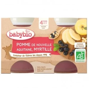 BABYBIO PETITS POTS POMME/MYRTILLE BIO 2X130G
