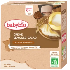 BABYBIO CRÈME SEMOULE CACAO 4X85G