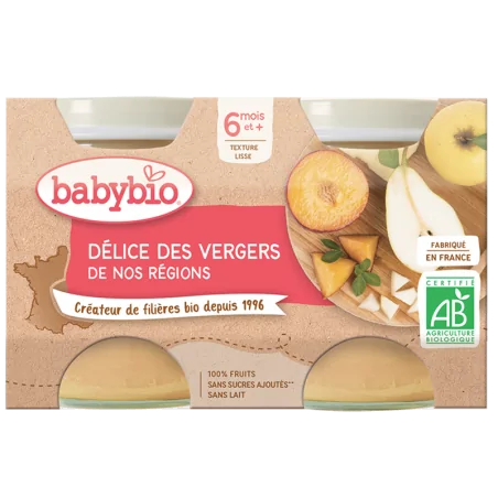 BABYBIO DÉLICE DES VERGERS 2X130G