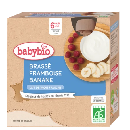 BABYBIO BRASSÉ FRAMBOISE BANANE 4X85G