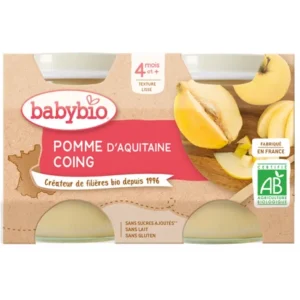 BABYBIO POMME D’AQUITAINE COING 2X130G