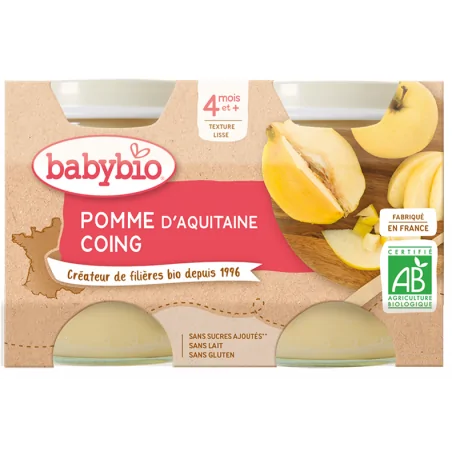 BABYBIO POMME D’AQUITAINE COING 2X130G