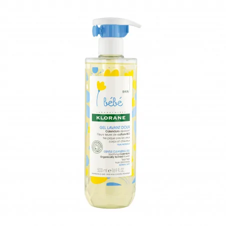KLORANE - GEL LAVANT DOUX AU CALENDULA APAISANT - BÉBÉ - CORPS ET CHEVEUX - PEAU NORMALE 500 ML
