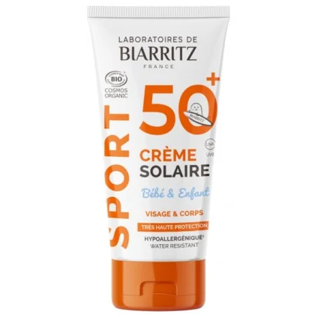 BIARRITZ CRÈME SOLAIRE SPORT BÉBÉ & ENFANT SPF50+ BIO – VISAGE ET CORPS – PEAUX SENSIBLES 50ML