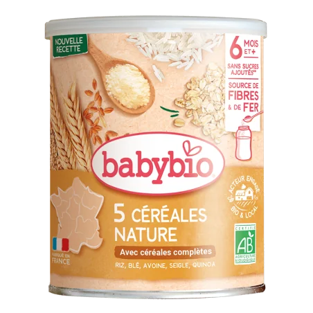 BABYBIO TROIS CÉRÉALES NATURE BLÉ AVOINE RIZ 220G