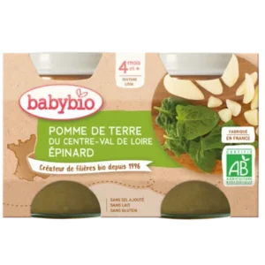 BABYBIO POMME DE TERRE DU CENTRE-VAL DE LOIRE ÉPINARD 2X130G