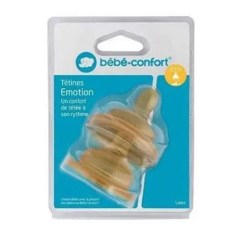 BÉBÉ CONFORT TETINES EMOTION - T.1 3 VITESSES (0/12M) - LATEX X2 6944