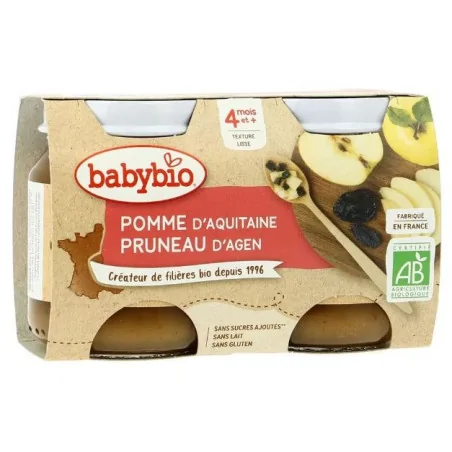 BABYBIO POT POMME PRUNEAU 2X130G