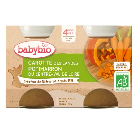 BABYBIO POT CAROTTE POTIMARRON 2X130G