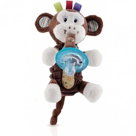NUBY PELUCHE AVEC SUCETTE NATURAL FLEX™ CERISE 100% SILICONE - 0-6M ID5853