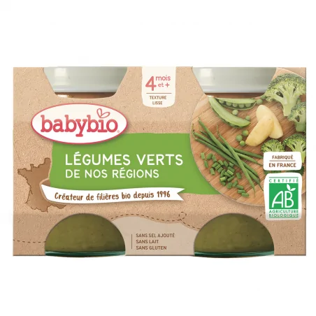 BABYBIO POT LEGUMES VERTS 2X130G