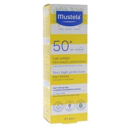 MUSTELA BÉBÉ ENFANT LAIT SOLAIRE TRÈS HAUTE PROTECTION SPF50+ 40ML