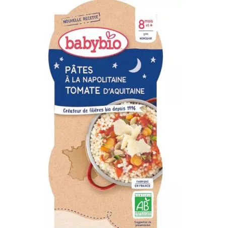 BABYBIO BOL BONNE NUIT PATES NAPOLITAINES 2X200G