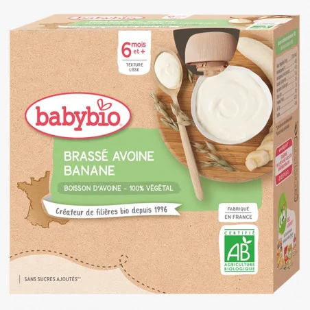 BABYBIO GOURDE BRASSE AVOINE BANANE 4X85G