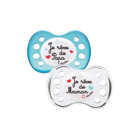 DODIE SUCETTE ANATOMIQUE SILICONE A36 +6M DUO NUIT JE RÊVE