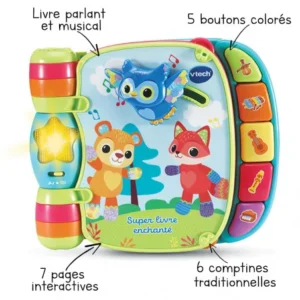 VTECH SUPER LIVRE ENCHANTÉ DES BABY LOULOUS (BLEU) - 166775