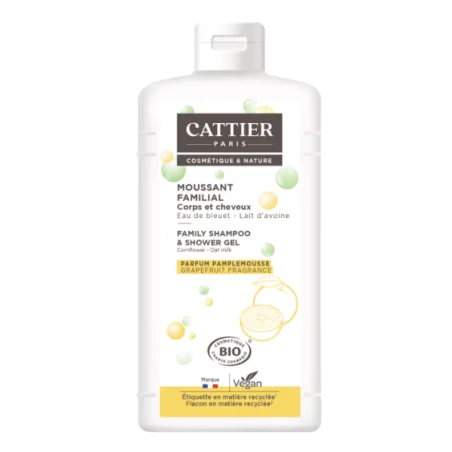 CATTIER MOUSSANT FAMILIAL - CORPS ET CHEVEUX - SANS SAVON 500ML