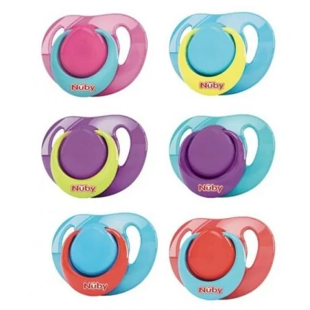 NUBY SUCETTE EN SILICONE CLASSIQUE ORTHODENTIQUE AVEC PICOTS DE MASSAGE 0-6M ID92990SOS