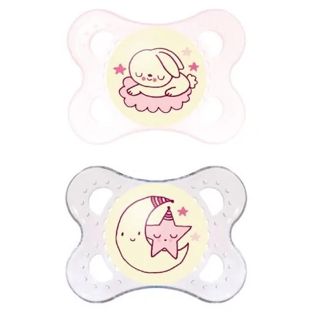 MAM SUCETTE NIGHT 0-6 MOIS SILICONE ROSE