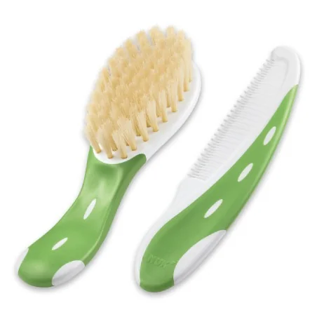 NUK BROSSE À CHEVEUX BÉBÉ AVEC PEIGNE - VERT
