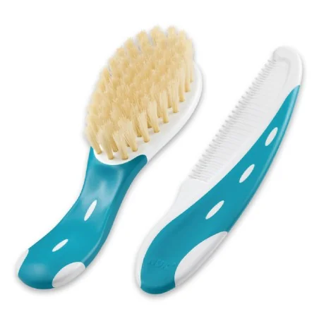 NUK BROSSE À CHEVEUX BÉBÉ AVEC PEIGNE - BLEU