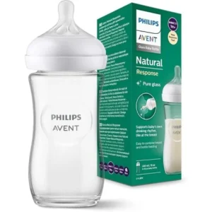 AVENT BIBERON NATURAL EN VERRE ANTI-COLIQUE 1M+ 240 ML