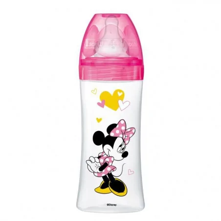 DODIE BIBERONS INITIATION+ 330ML MINNIE ROSE +6 M TET RONDE 3 VIT D3