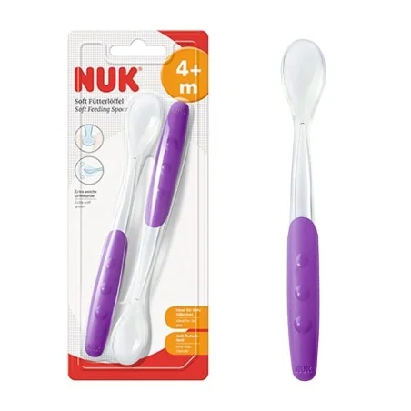 NUK LOT DE 2 CUILLÈRES DOUCES 4M+ - VIOLET