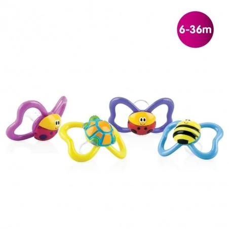 NUBY SUCETTE EN SILICONE PACI-PALS FORME OVALE AVEC PICOTS DE MASSAGE 6-18 MOIS ID5880MFSN1