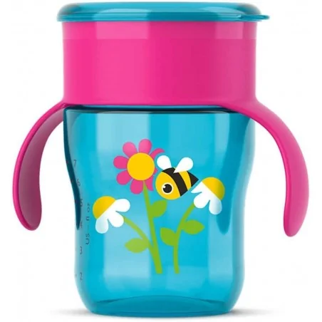 AVENT TASSE D'APPRENTISSAGE 9 MOIS + 260ML ROSE SCF782
