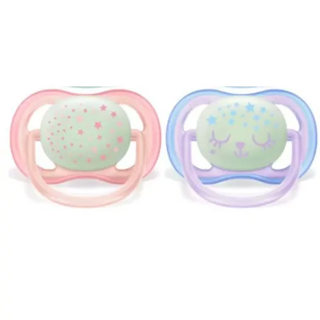 AVENT SUCETTES ULTRA AIR NIGHT 0-6M FILLE SCF376/10