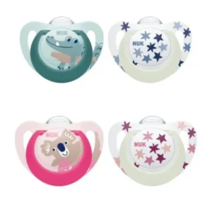NUK DEUX SUCETTE STAR NIGHT & DAY 6-18M