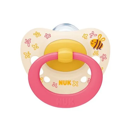 NUK SUCETTE EN SILICONE SIGNATURE 6-18 MOIS ABEILLE ROSE