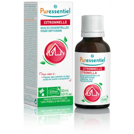 PURESSENTIEL HUILE ESSENTIELLES POUR DIFFUSION CITRONNELLE + 3 HE 30ML