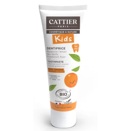 CATTIER DENTIFRICE 7 ANS ET + GOÛT ORANGE - TUBE 50 ML