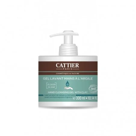 CATTIER GEL LAVANT MAINS A L'ARGILE BIO - MENTHE & GRENADE 300ML