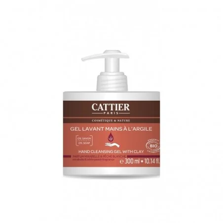 CATTIER GEL LAVANT MAINS A L'ARGILE BIO - PECHE & MIRABELLE 300ML