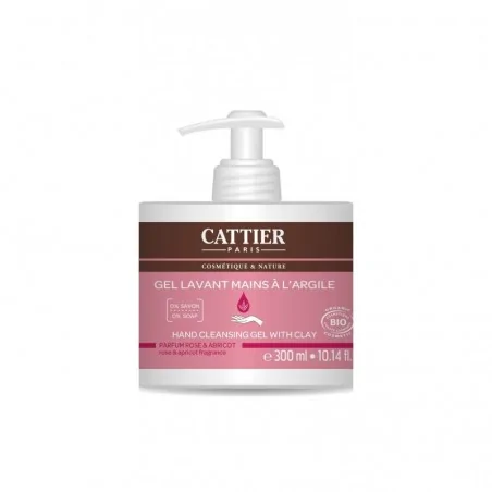 CATTIER GEL LAVANT MAINS A L'ARGILE BIO - ROSE & ABRICOT 300ML